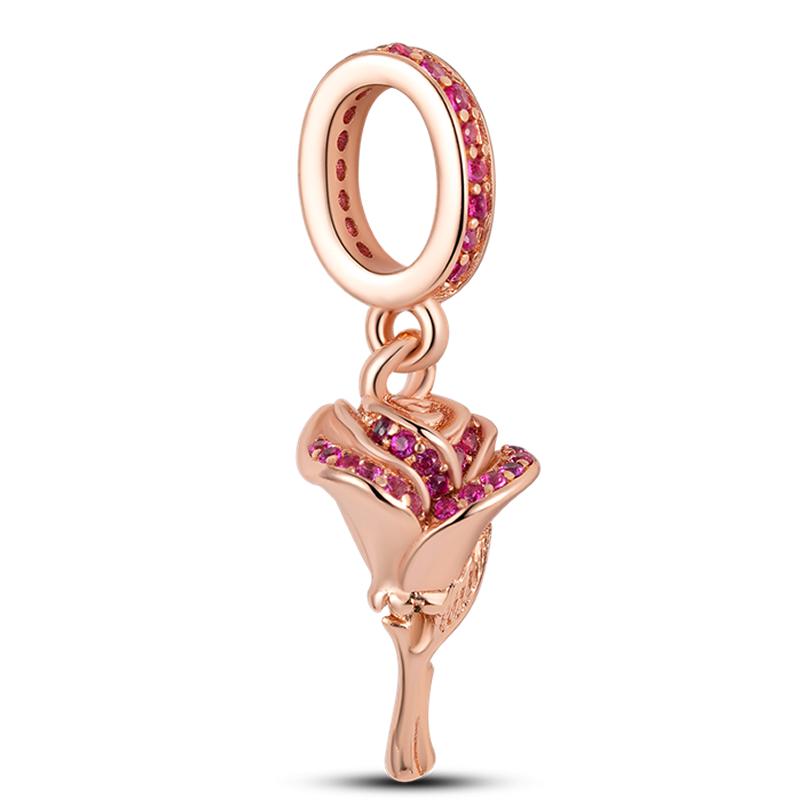 Colorful Charms Bead Jewelry Copper Rose Crown Rainbow Heart Shape Dangle Fit Pandora Bracelet Necklace Diy Marking