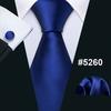 Designer Blue Ties for Men 10 Styles Necktie Pocket Square Cufflinks Set Wedding Dating Party