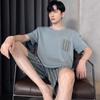 2024 Pánská nadměrná velikost Čistá bavlna Letní set s krátkým rukávem pro teenagery na doma
