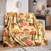 1pc Mushroom Star Blanket, Lightweight Flannel Throw Blanket for Sofa, Bed, Travel, Camping, Living Room, Office, Couch041