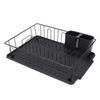 Dish Drying Rack Space Saving Metal Dish Drainer with Drainboard Utensil Holder for Kitchen Chopsticks Cups Bowls