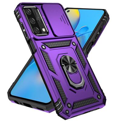 Slide Camera Armor Ring Stand Phone Case For OPPO C21Y C25Y C20 C11 C12 A16 A54 A74 A54S A55 A57 A57S 4G 5G Shockproof Lens Protection Back Cover