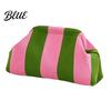 Multipurpose Handbag Women Woven Striped Clutch Purse Large Capacity Kiss Lock Purse Cosmetic Pouch Summer Beach Vacation Evening Dumpling Bag