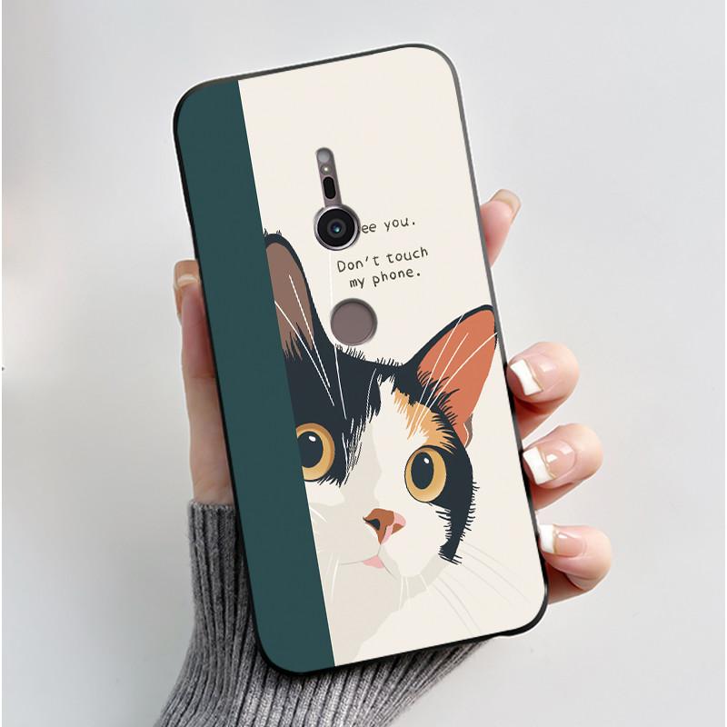 Trendy Milk Tea Rabbit Printed Case For Sony Xperia XZ2/SO-03K Black Case For Sony Xperia XZ3/SO-01L Anti-scratch Soft Shell