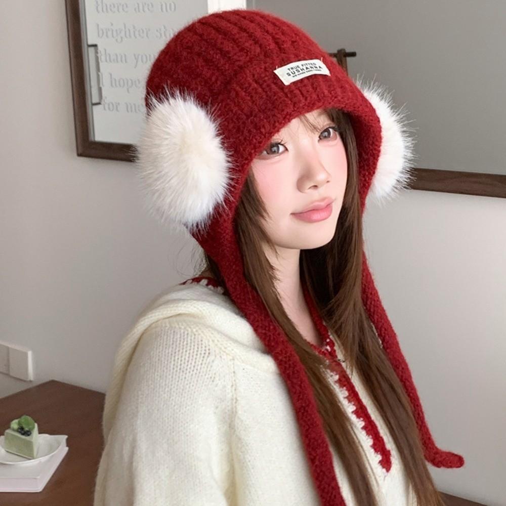 Keep Warm Ear Protection Hat Thickened Beanie Hat Fashion Women's Hat Women