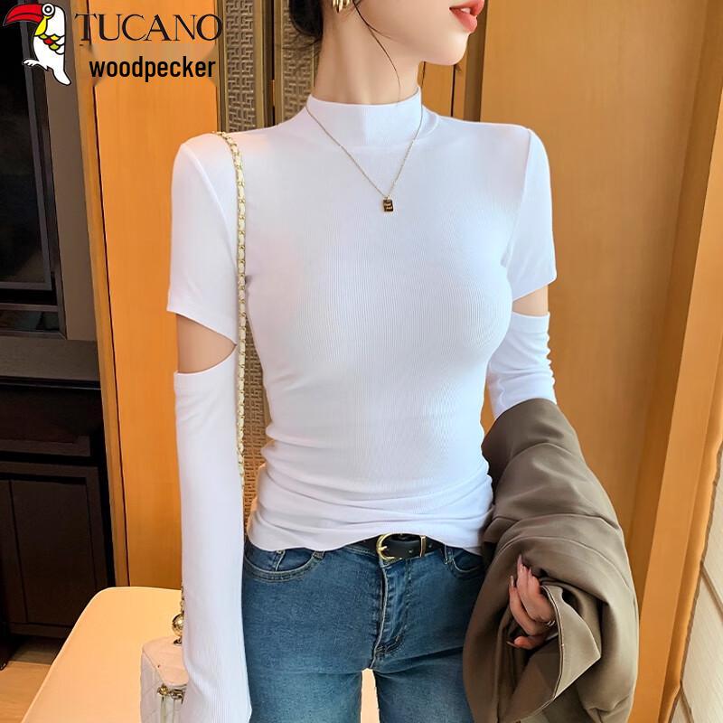 Women s Ribbed High-Neck Long Sleeve Top M