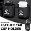 Leather Car Seat Cup Holder Hang Drink Storage Box Accessorie For 1 3 4 5 6 7 Series M X1 X3 Alpina G20 F20 SW6