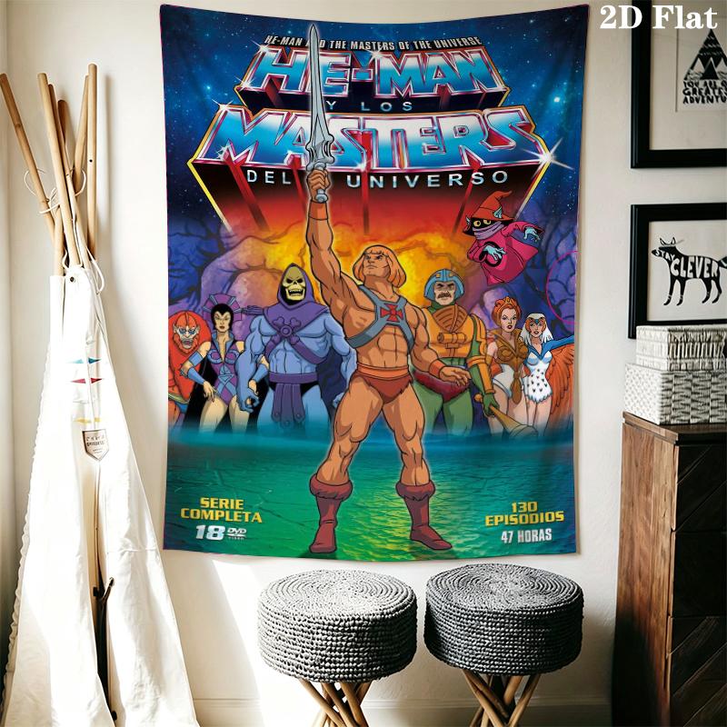 He Man Wall Tapestry Aesthetic Wall Hanging Printed Fabric Blanket Decorative Tapestries for Bedroom Living Room Home Decor