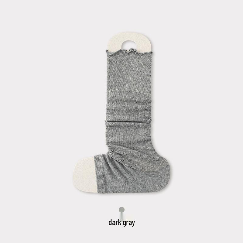 MIU Women's Ballet Ruffle Mesh Japanese-Style Cotton Slouch Leg Warmers - Summer Thin Sweet Girl Design