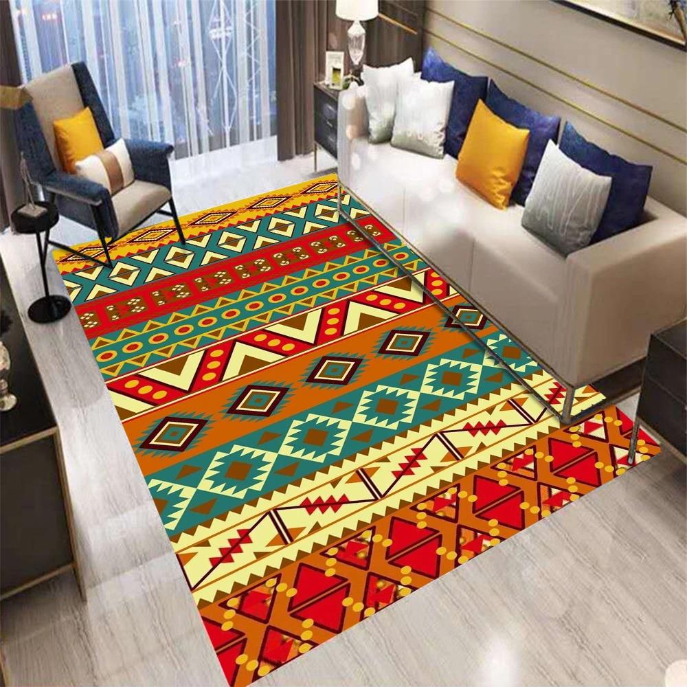 Bohemian Persian Nordic Large Area Rug Non-Slip Carpet for Living Room Bedroom Sofa Kitchen Kids Floor Mat Decoration
