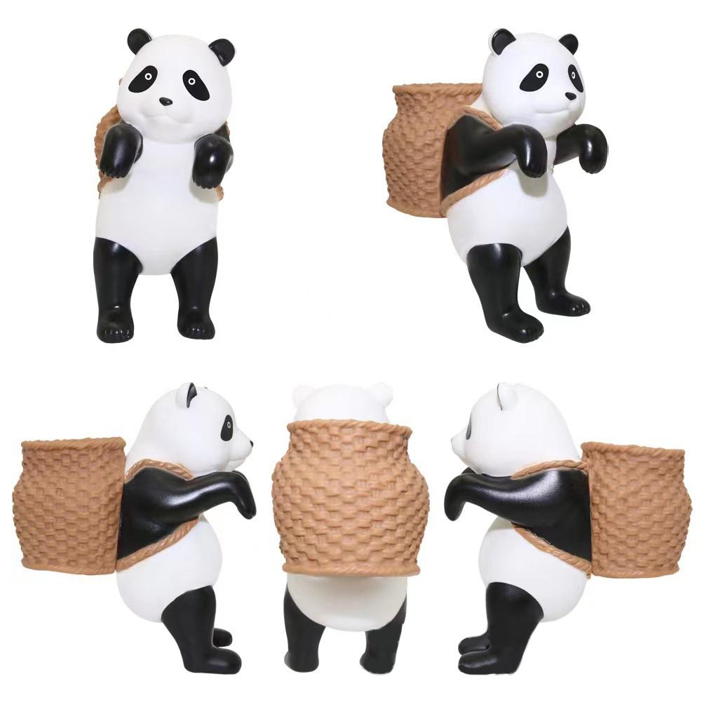 Portable Artificial Ornaments Panda Shaped Resin Crafts Home Decoration Gifts For Aquarium Fish Tank Decorations (7.5 X 13.7 X 15cm)