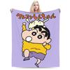 Crayon Shin chan Knitted Blanket Cartoon Flannel Throw Blankets Summer Air Conditioning Personalised Soft Warm Bedspread
