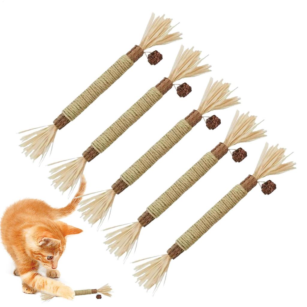 Catnip Toys Wooden Cleaning Teeth Silvervine Chew Stick Cat Wand Silvervine Sticks Cat Snacks Stick Chew Training Toy Pet