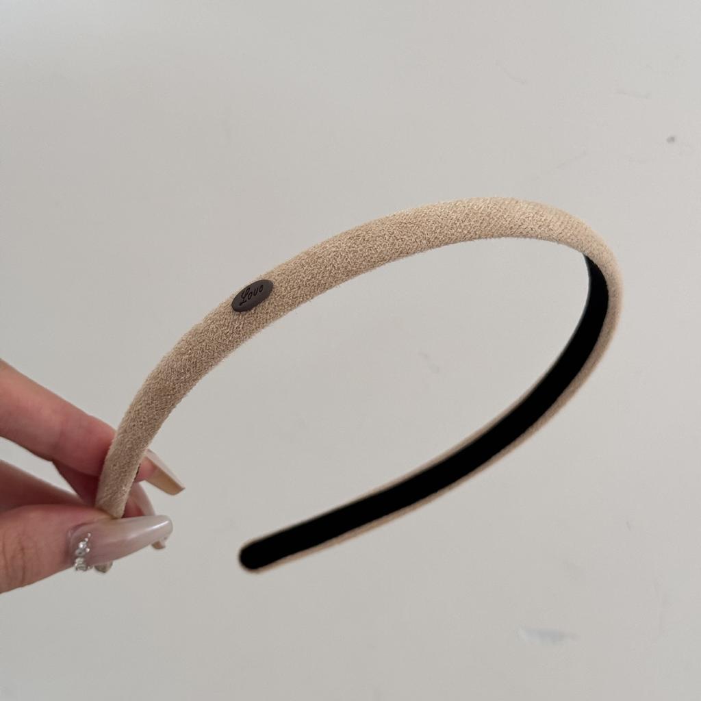 Schmales Wildleder-Stirnband für Herbst und Winter, Einfaches einfarbiges feines Stirnband zum Zurückstecken der Haare