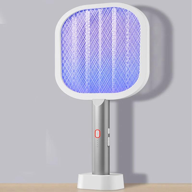 Foldable Electric Mosquito Killer Rechargeable Electric Mosquito Swatter Racket Insect Killer with UV Light Bug Zapper 3500V