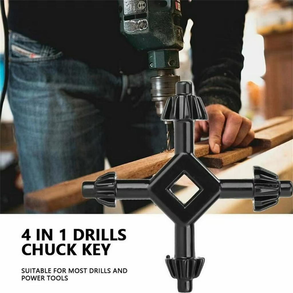 Set 4 In 1  Universal Multi-function Hand Drill Key Chuck  Four Head Electric Drill Outdoor Portable Gadget