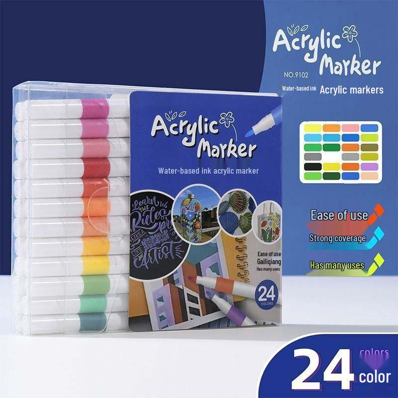 Quick-Dry Black Acrylic Marker: No-Bleed, Layerable, Soft Tip for Kids' Graffiti Art