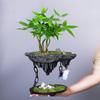Kreativer Retro Glücksbaum Bonsai Phalaenopsis Wenzhu Innen schwebende Insel Hängendes Eisen Mikro-Landschaft Blumentopf