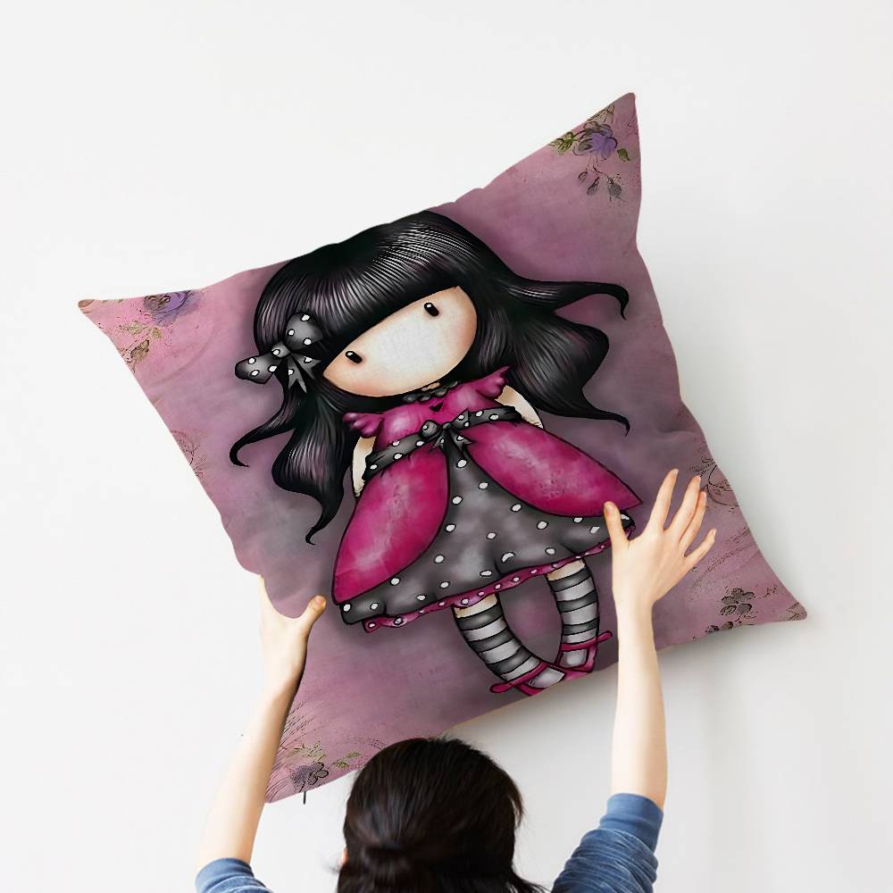 Cute Girls SSantoro Gorjuss Cushion Cover Car Throw Pillow Case For Sofa Car Christmas Gift 40x40cm 45x45cm