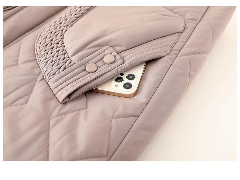 Mom's Winter Hooded Cotton Jacket for Middle-Aged and Elderly Women - Plus Velvet, Thickened, Warm, Ideal for 50+.