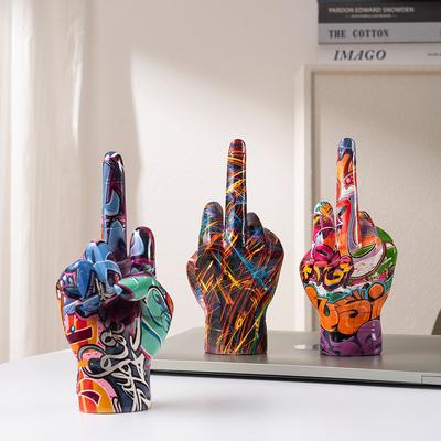 New Product Graffiti Middle Finger Gesture Finger Resin Ornament Best Home Tabletop Living Room Office Use Decoration Crafts