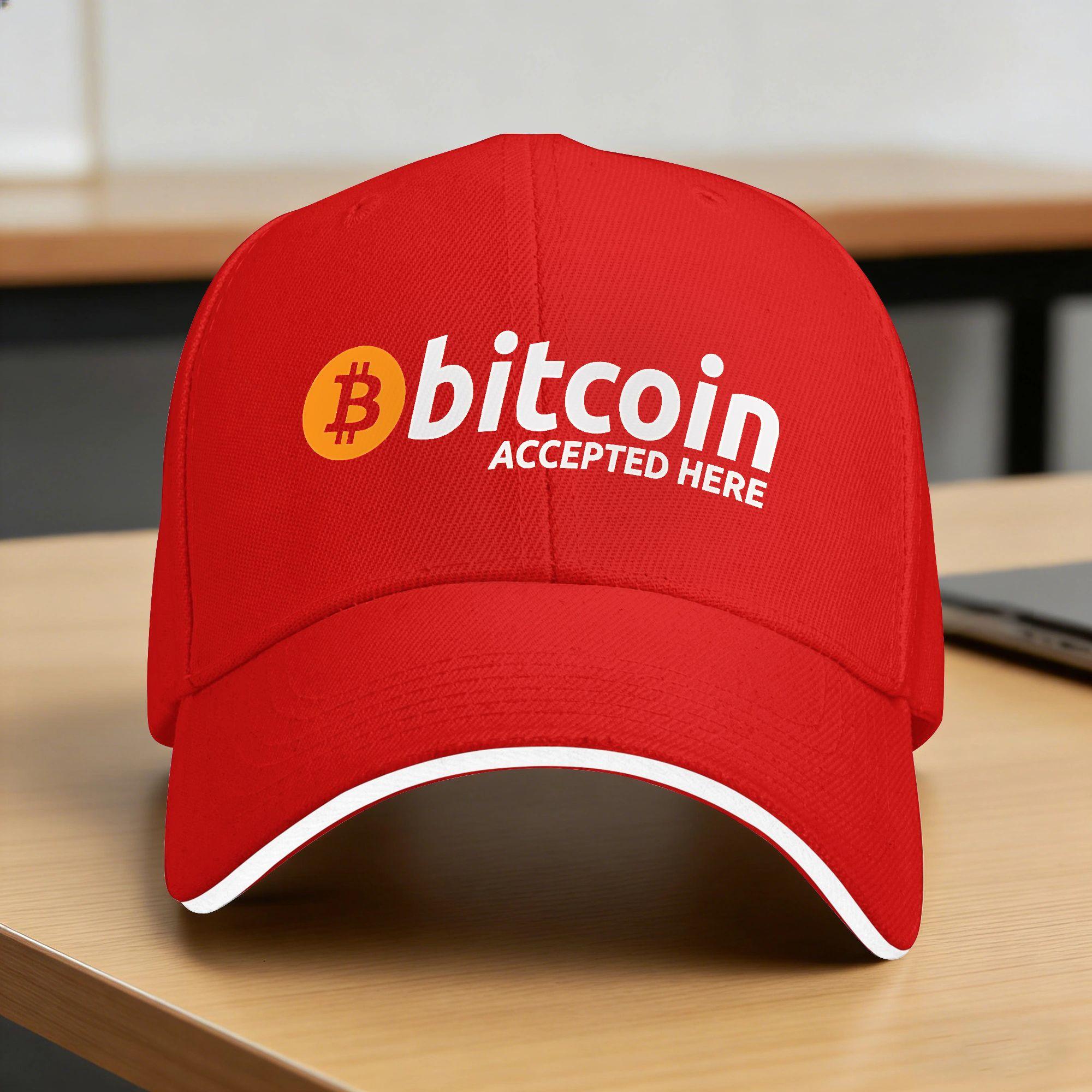 Bitcoin Accepted Casual Baseball Cap Spring Trucker Hat Sun Visor Snapback Cap Female Male Stylish Baseball Caps One Size красный