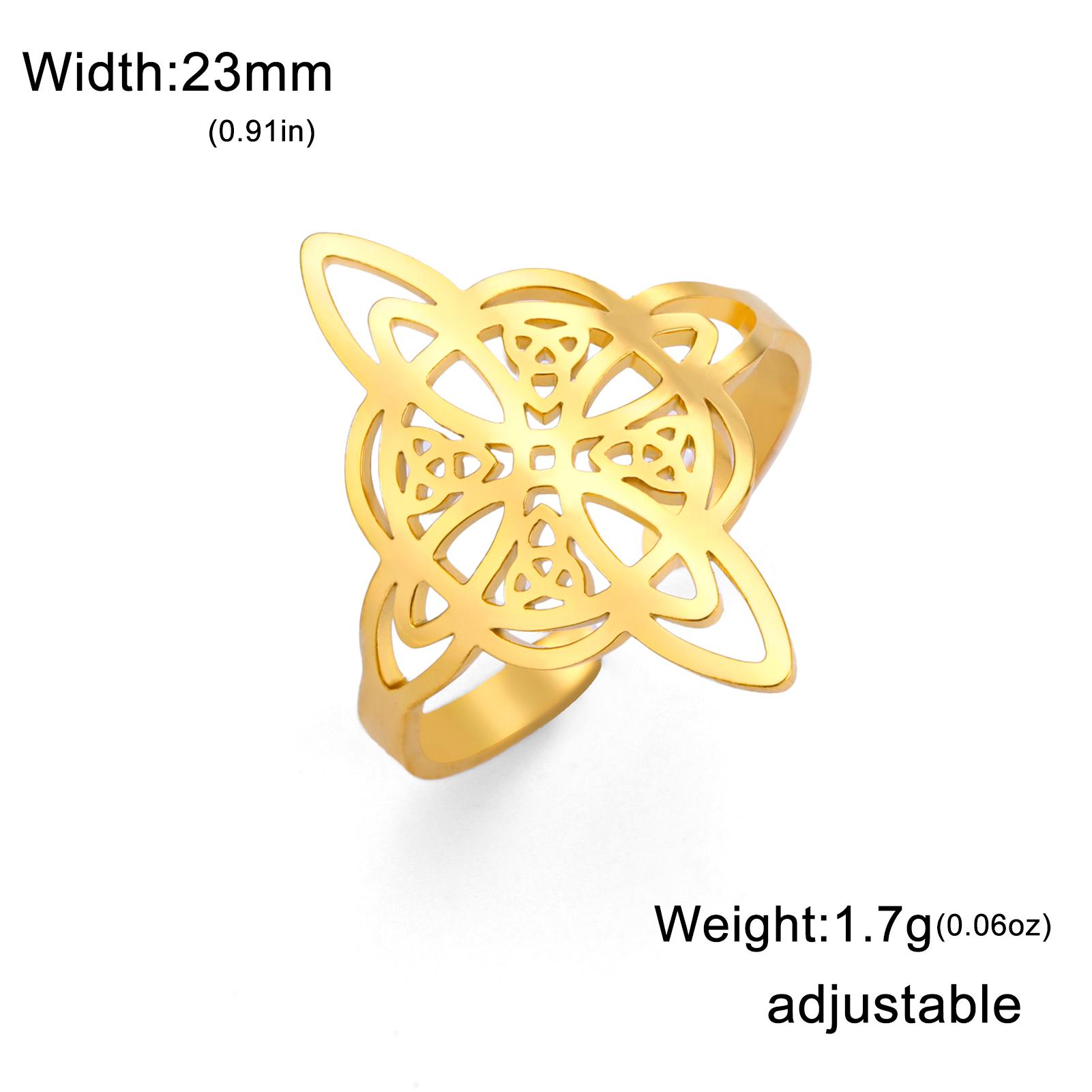 Adjustable Stainless Steel Celtic Knot Ring Unisex Witchcraft Talisman Jewelry resizable