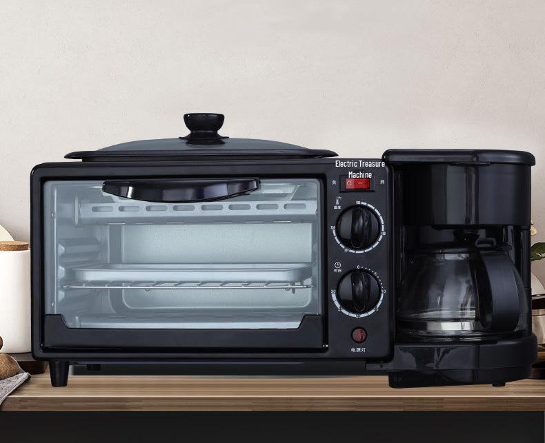 3-in-1 Multi-Functional Breakfast Maker: Toaster, Mini Oven, & Coffee Maker