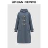 UR Women's Hooded Toggle Button Mid-Length Coat