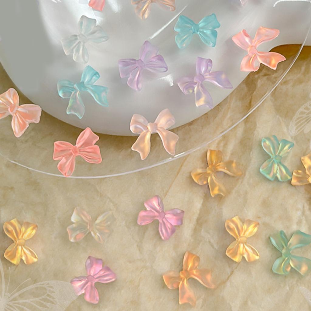 Simple Bowknot Nail Charms 3D Resin Ribbon Bows Manicure Accessories DIY Crafts Supplies Resin Bows Nail Decorations