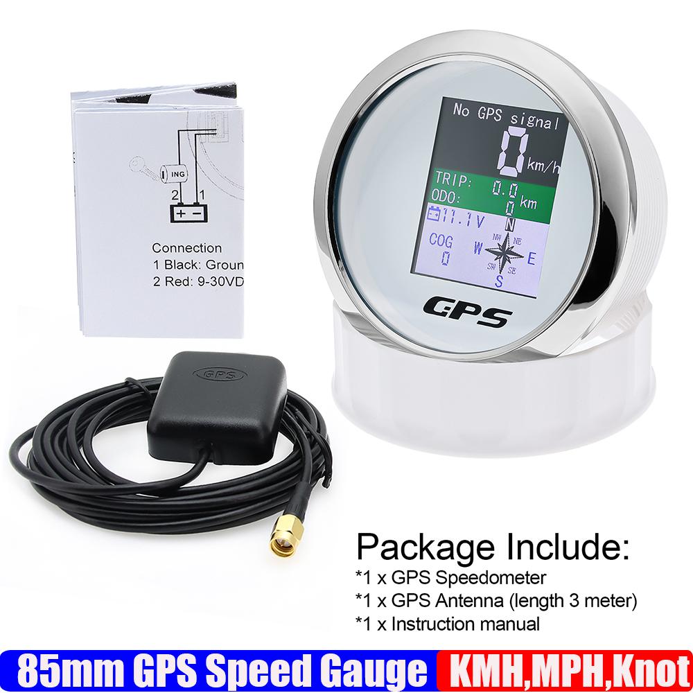 ZMFJH Digital 0-600KMH,MPH,Knots 85mm GPS Speedometer Gauge TFT Screen COG TRIP Odometer Voltage Compass Waterproof for Boat Car