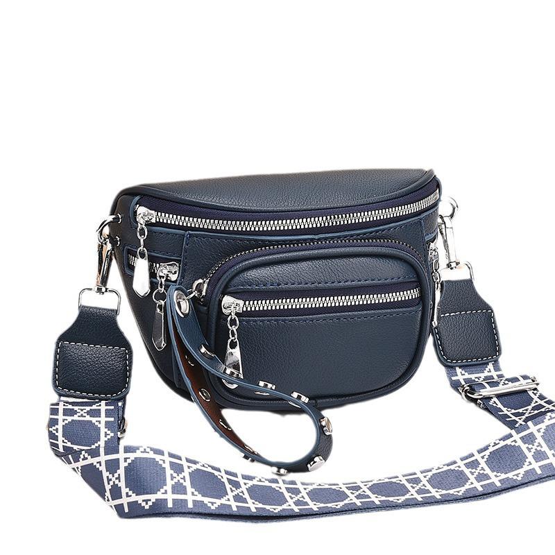 Borsa a tracolla a sella da donna alla moda, tinta unita, leggera