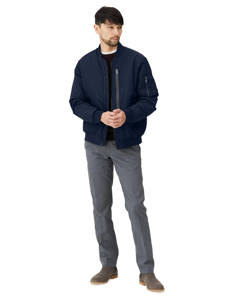 Zewnętrzna kurtka bomberka Fly Jacket z 13 kieszeniami, wodoodporna, regularny krój [Amazon Essentials], kieszenie MA-1, hydrofobowa, puchowa, męska, granatowa, LL,