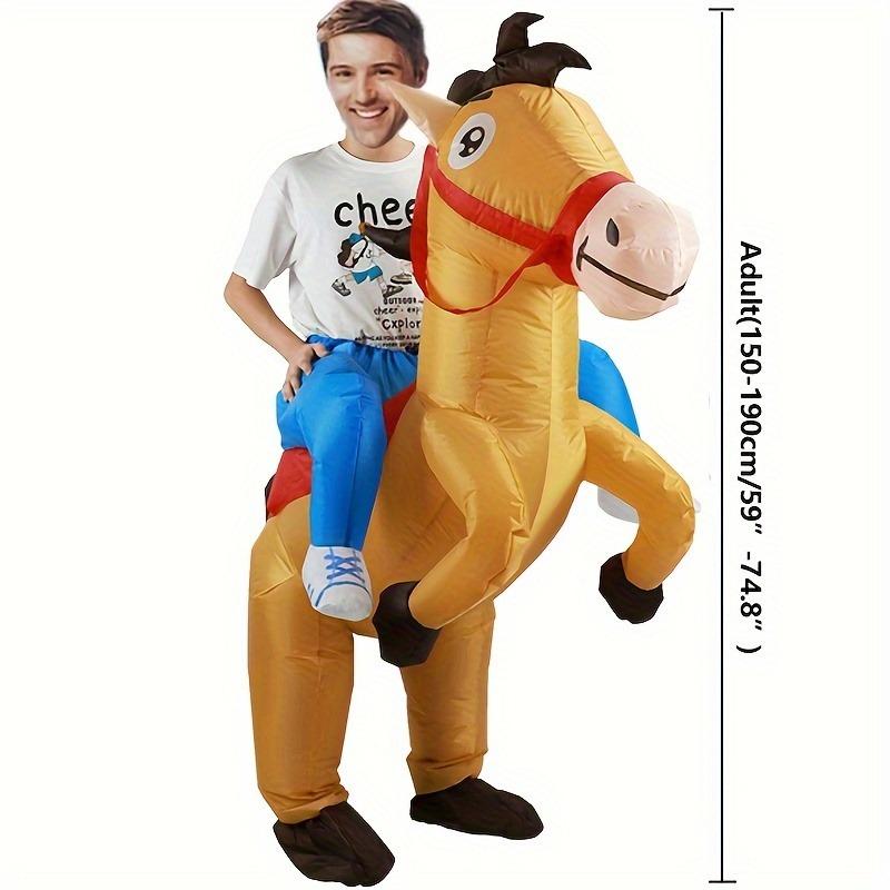 Adult Inflatable Horse Costume Cool Jazz Denim Style Animal Theme Polyester Fiber for Party And Events
