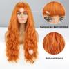 XINRAN Orange Natural Deep Wavy Wig with Bangs Synthetic Fiber Daily Wear Cosplay Natural Long Wavy Wig Ombre Grey Light Blonde