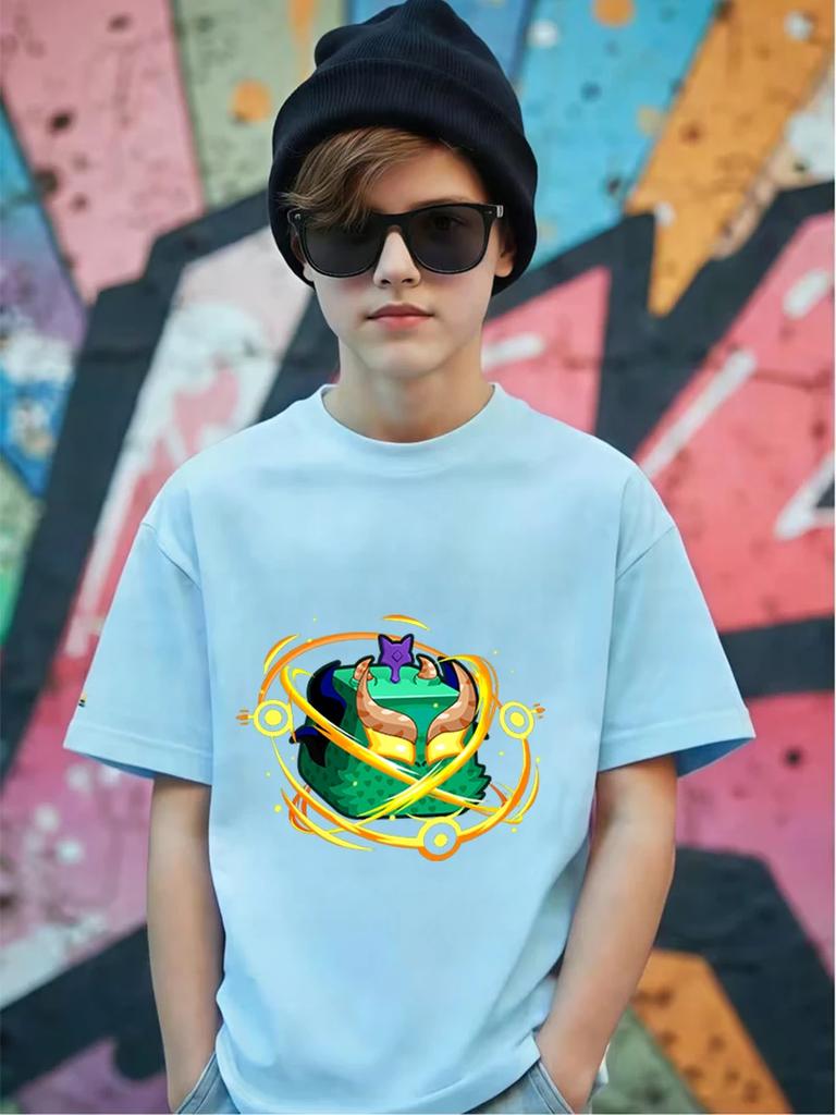 Süße Obstbox Kinder Kurzarm T-Shirt Sommer Niedlich Cartoon Rundhalsausschnitt Jungen Mädchen 3-14