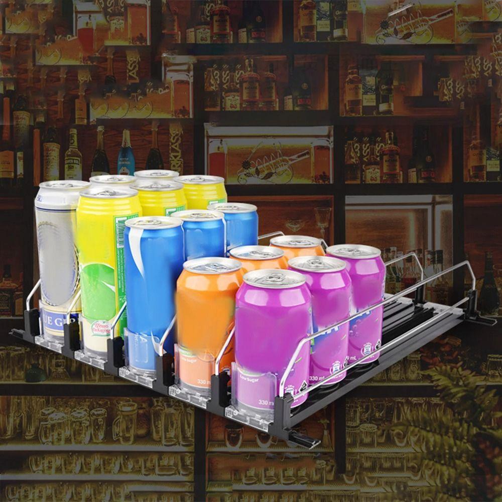 Self-Pushing Can Organizer Spring Push Beverage Pusher Shelf Can Shelf Pusher Beer Storage