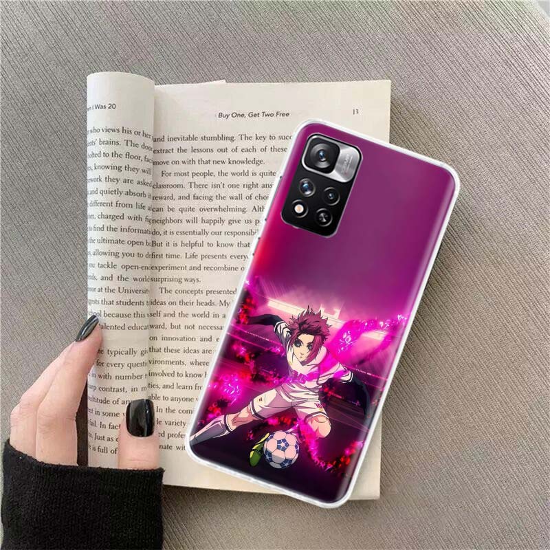 Blue Lock Anime Phone Case For Redmi Note 13 12 Pro Plus 14 15 Pro 5G 11 11T 11E 11S 10 Pro 10S 9 9S Cover Cell Clear TPU Capa C