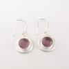 Purple Cat's Eye 925 Fine Silver Gemstone Jewelry Handmade Round Earrings 1.40" EE-4-47