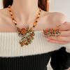 Luxury Rhinestones Pendant Necklace Beaded Collarbone Chain Women  Party