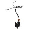   Pendant Necklace   Length PU Leather Cord Wooden Black   Pendant Necklace