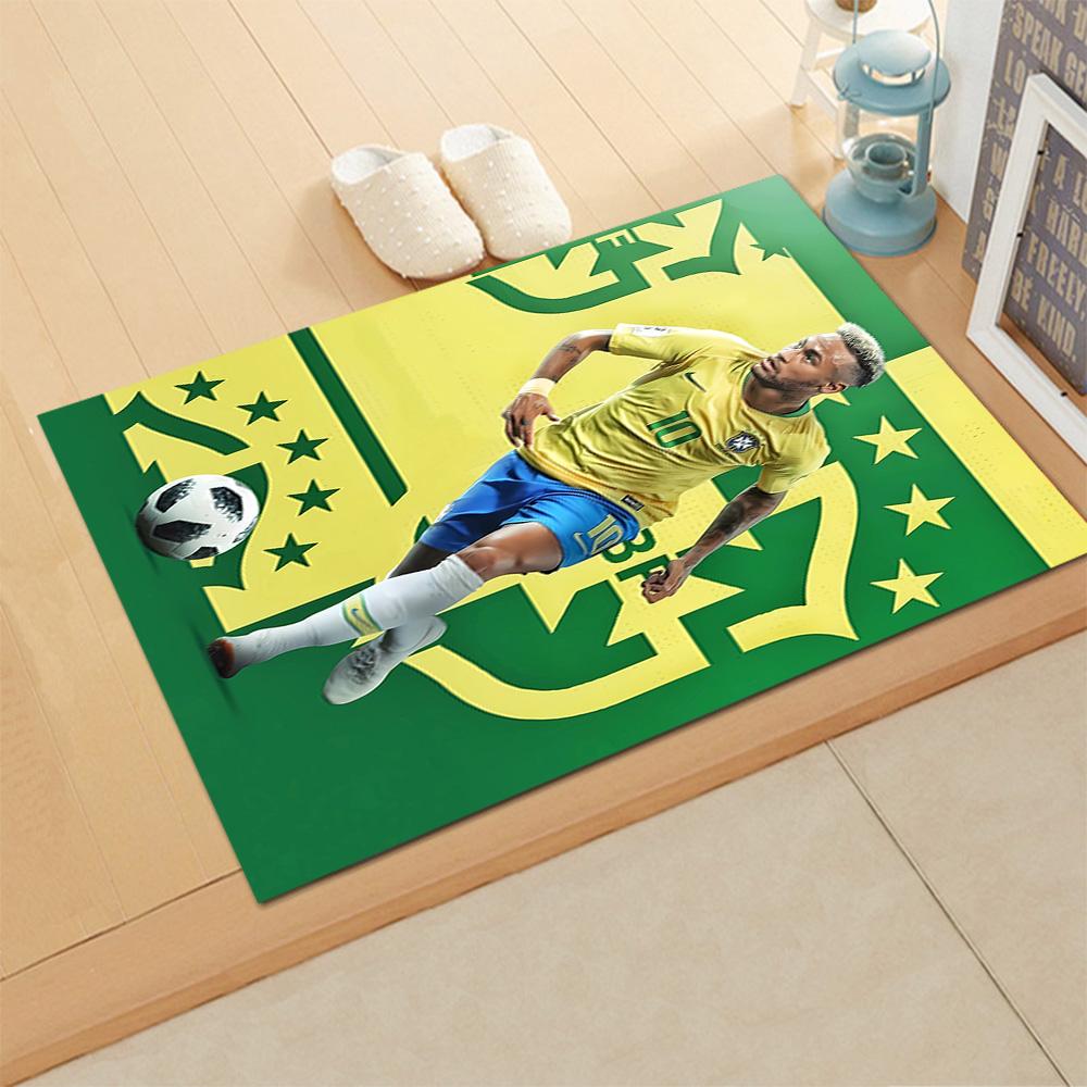 Brazilian Football Star rug for living rooms, bedrooms, home décor, and as gifts.