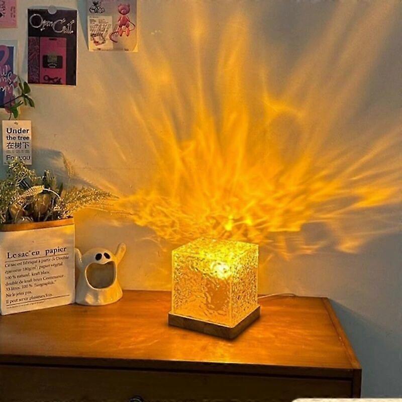 Cylinder Northern Lights Water Wave Night Light w/Remote LED Atmosphere Lamp