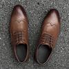 Fashion New Men Casual Derby Shoes Fashion Mens Formal Dress Footwear Handmade Leather Oxford Shoes All-match Male Brogue Shoes Sneakers
