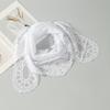 French Style Head Covering Scarf Shawl Elegant Embroidered Flower Scarf Crochet Head Scarf  Travel