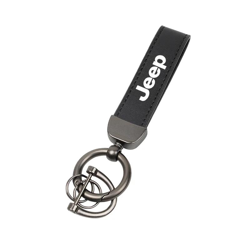 Για Κλειδοθήκη Αυτοκινήτου Jeep Δερμάτινη Κλειδοθήκη Δέρμα Αγελάδας Κρεμαστό στη Ζώνη Καραμπίνερ Για Jeep Grand Cherokee Wrangler JK Gladiator Compass