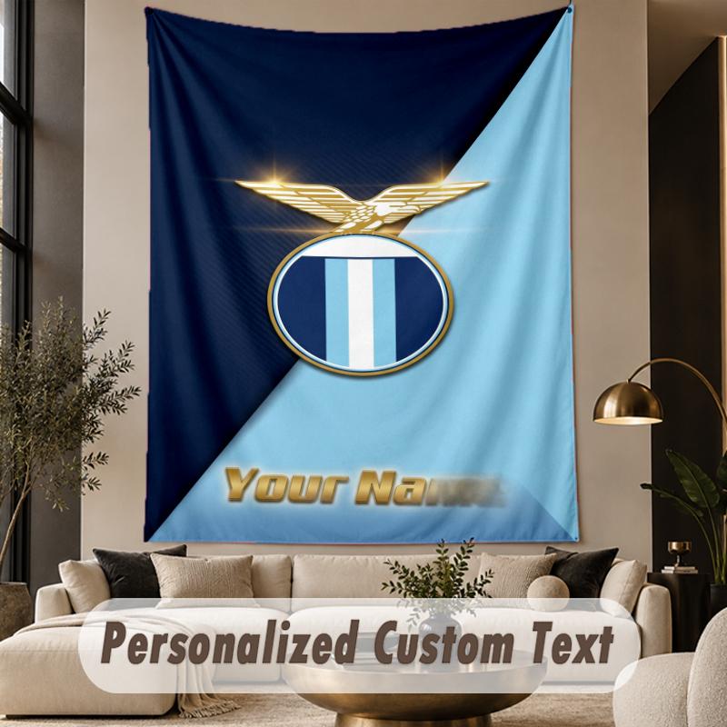 Custom Text Tapestry Lazio FC Print Wall Tapestry Indoor Living Room Wall Decor