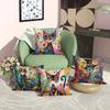 Home Decor Colorful Fantasy Cats Pattern Pillow Cover Pattern Cushion Cover Suitable for Sofa Bedroom Car Pillow Cover