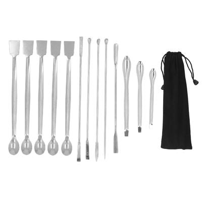 13Pcs Laboratory Spoon Stainless Steel Rust Roof Non Deformation Lab Scraper for Drugs Reagents
