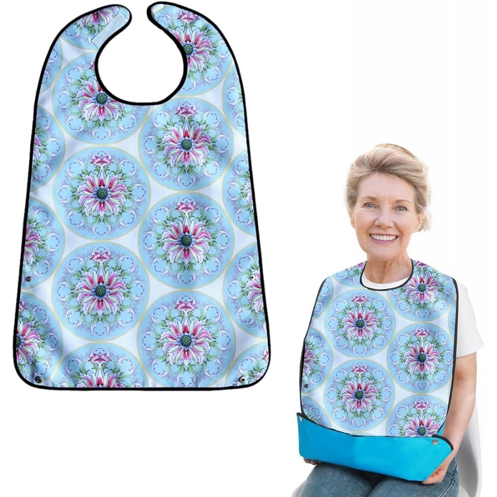 Hiliboom Фартук для кормления WAтерproof Взрослый A цветочный